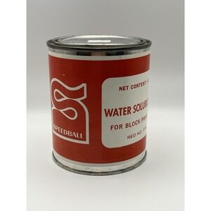 Vintage Speedball Water Soluble Ink 16oz 1lb Red 3701 Hunt Manufacturing USA‎